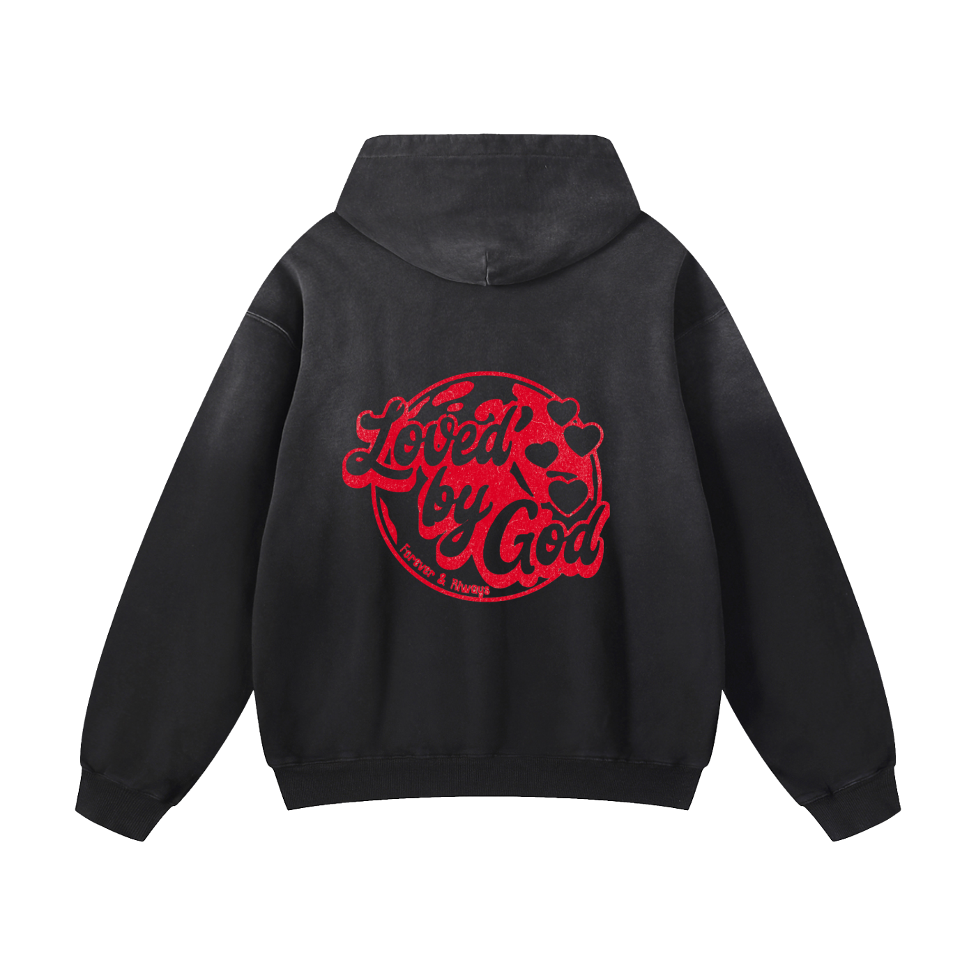 Loved by God Sunfade Hoodie – Black- 002