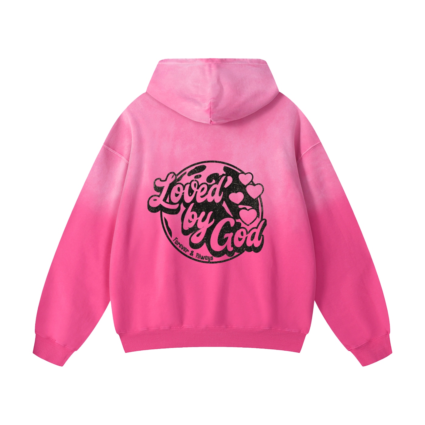 Loved by God Sunfade Hoodie – Pink -002