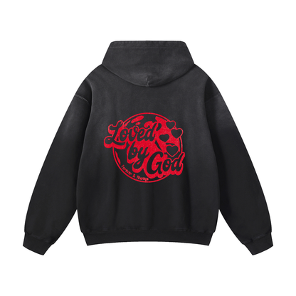 Loved by God Sunfade Hoodie – Black- 002